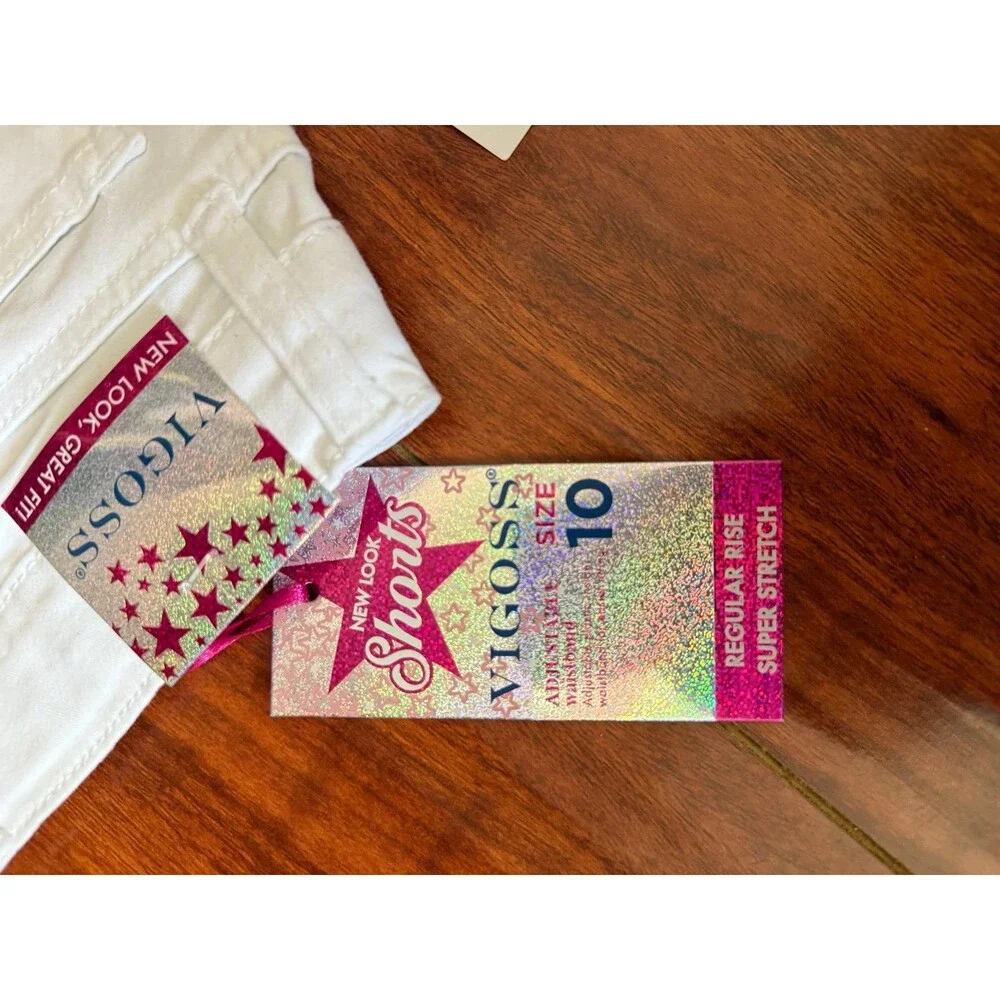 VIGOSS Girls White Stretch Shorts Size 10